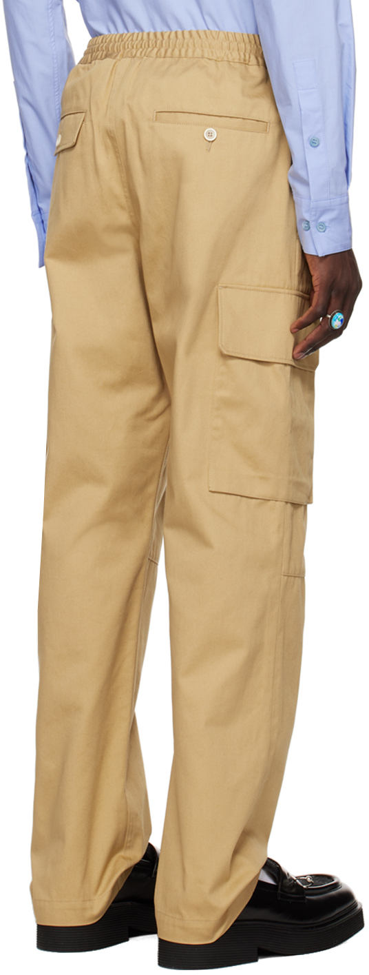 Marni Beige Drawstring Cargo Pants In 00m02 Pompeii