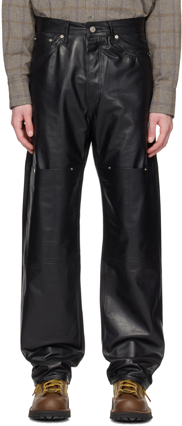 CARSON WACH: Black 'The Calfskin 333' Leather Pants | SSENSE