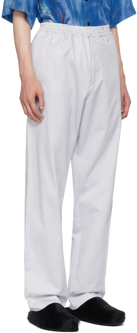 Marni Blue Drawstring Trousers In 00n03 Ice