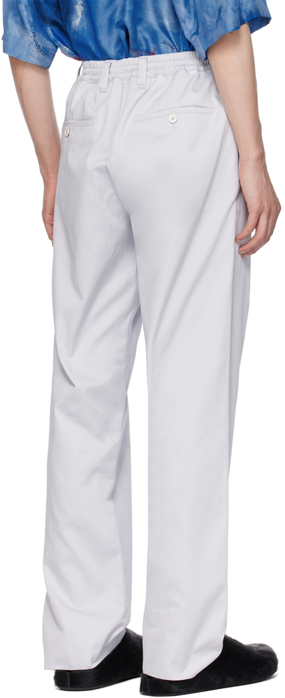 Marni Blue Drawstring Trousers In 00n03 Ice