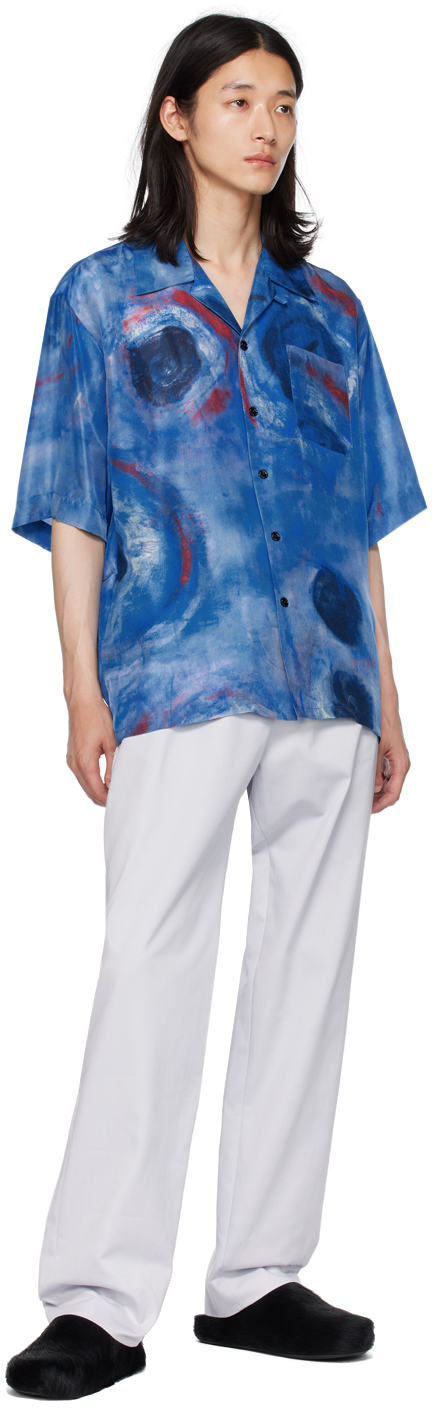 Marni Blue Drawstring Trousers In 00n03 Ice