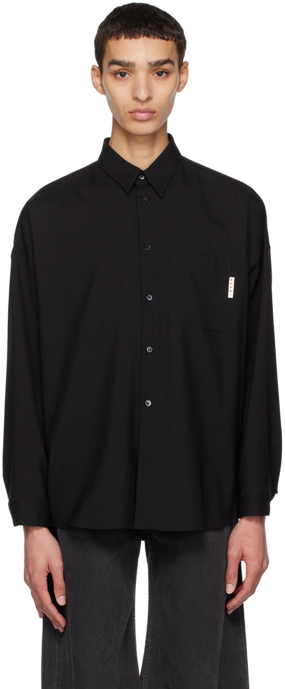 Marni: Black Button-Down Shirt | SSENSE Canada