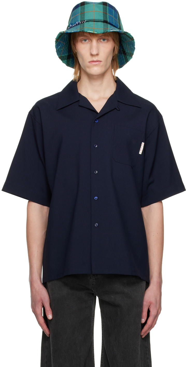 Marni: Navy Tropical Shirt | SSENSE