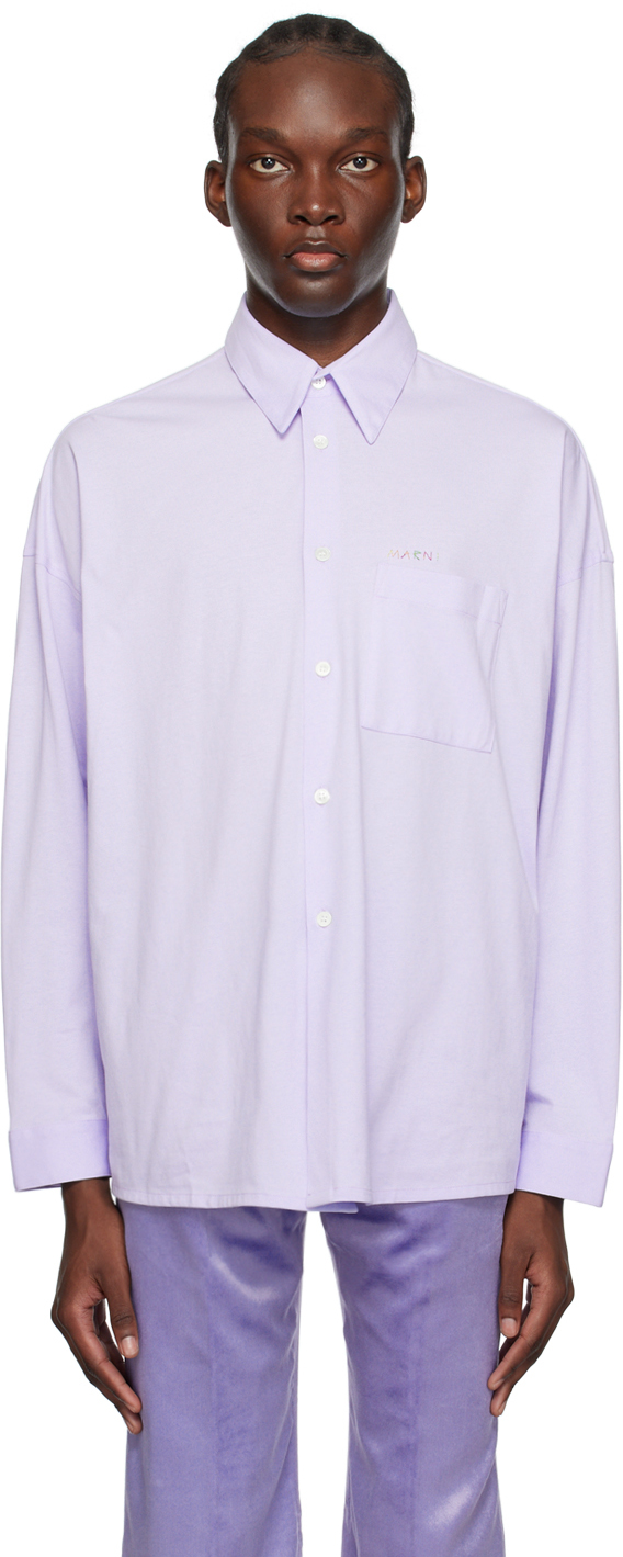 Marni Purple Button Shirt In 00c42 Thistle
