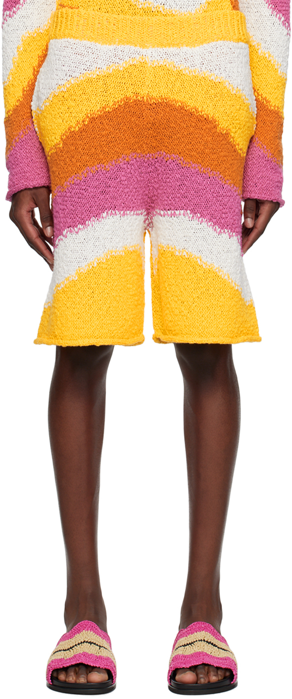 Multicolor Intarsia Shorts