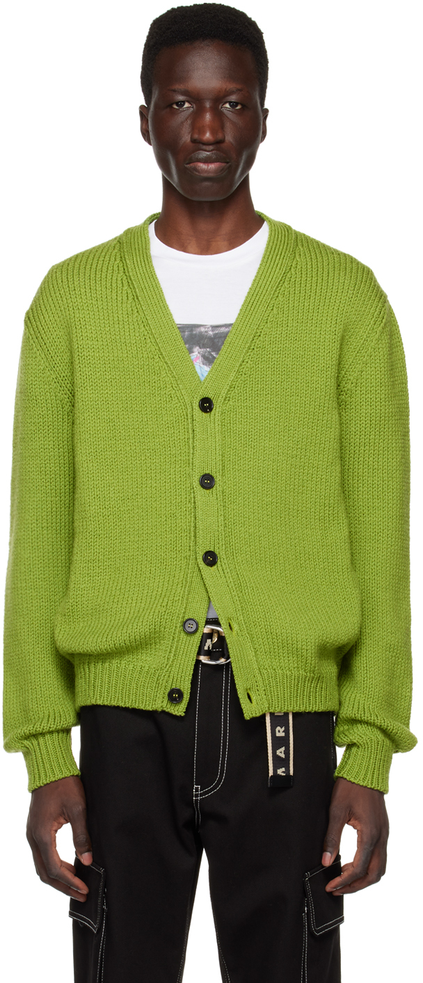 Green Button Cardigan by Marni on Sale