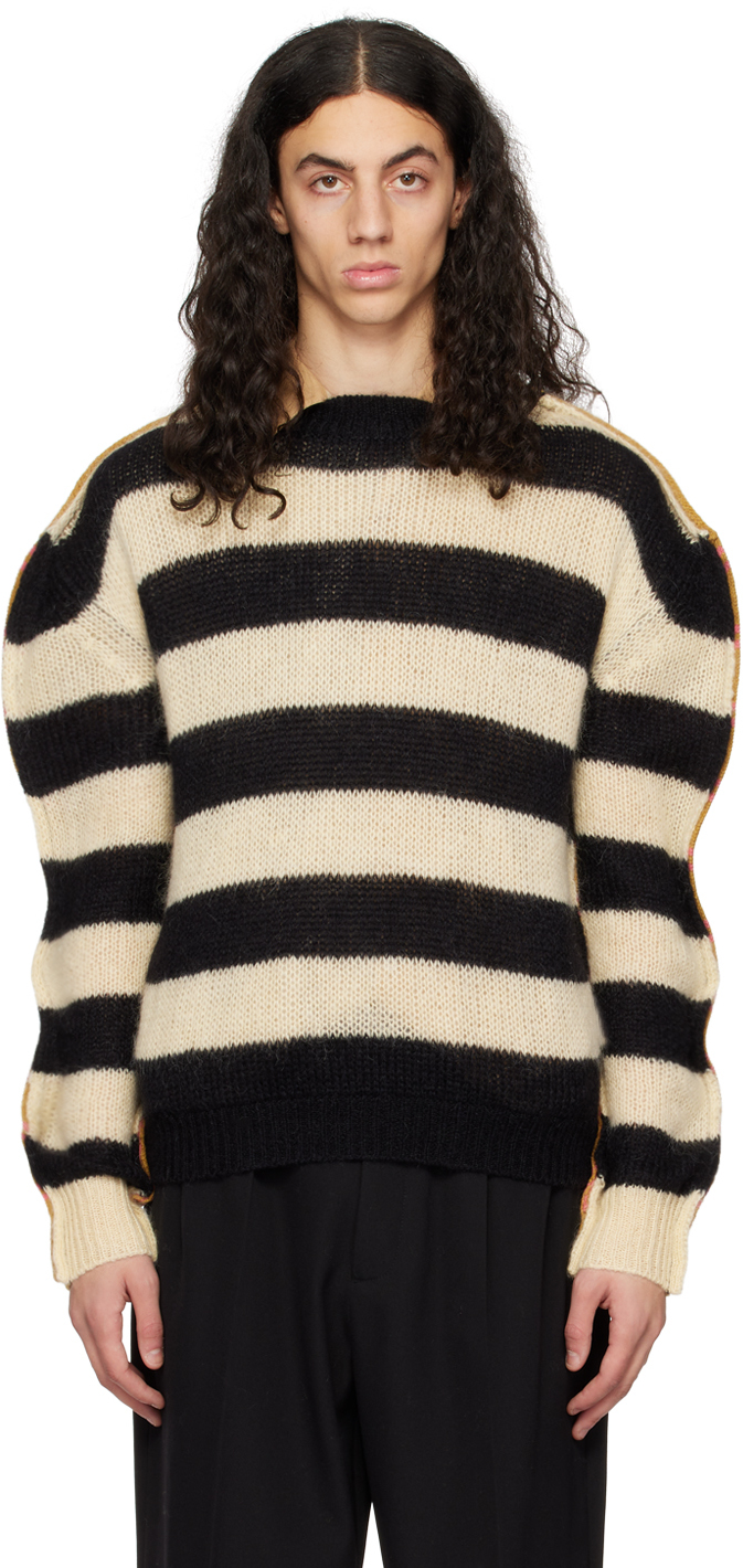 Marni Beige & Yellow Striped Sweater