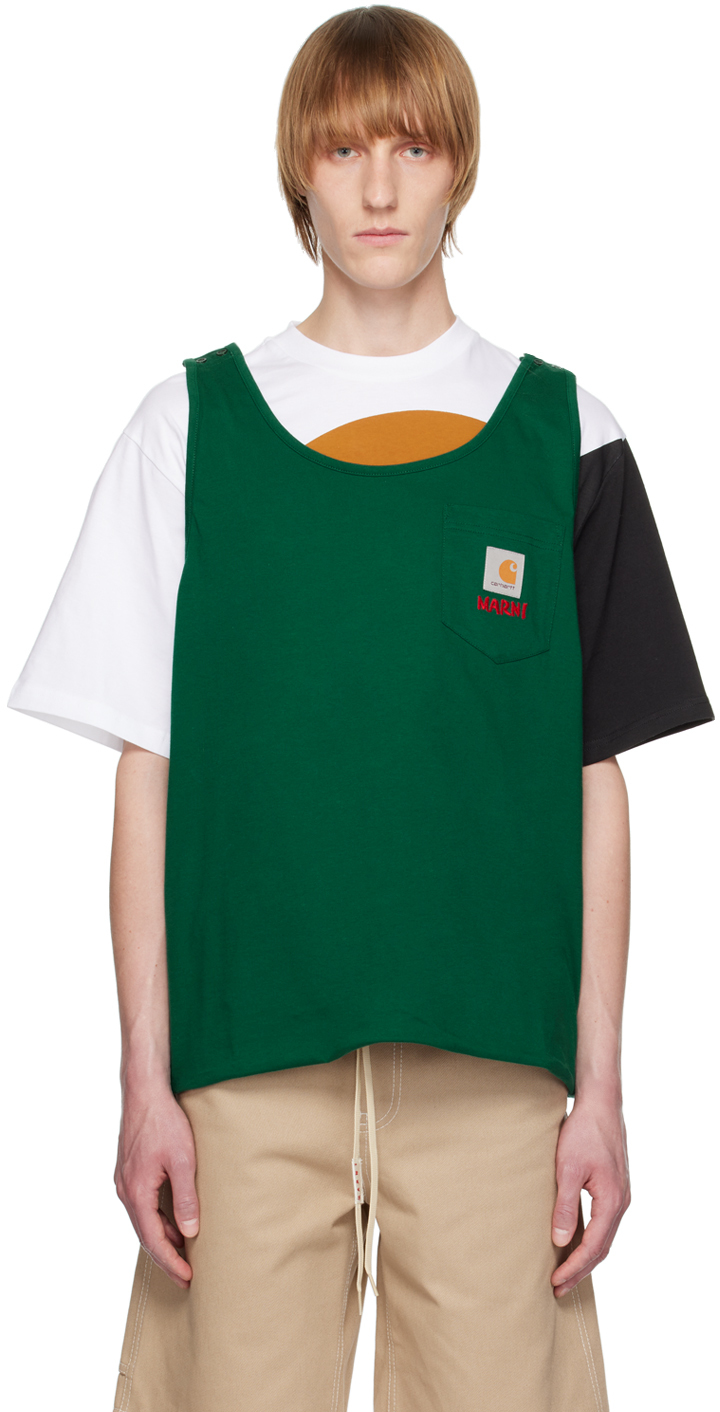 Marni: Green Carhartt WIP Edition T-Shirt | SSENSE