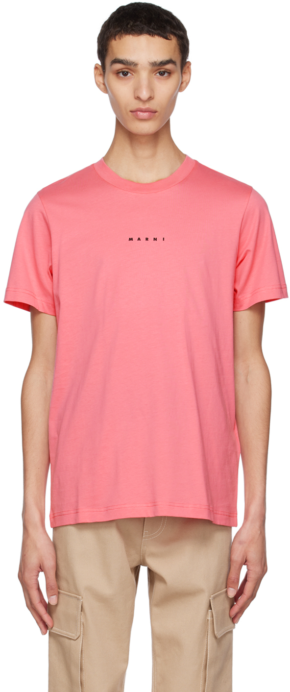 Shop Marni Pink Printed T-shirt In Loc37 Pink Candy