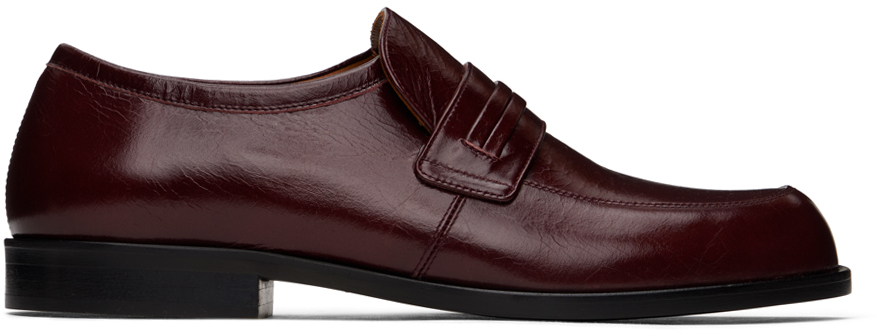 Marni: Brown Crinkled Loafers | SSENSE Canada