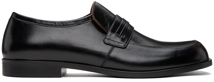 Marni Black Polished Loafers In 00n99 Black