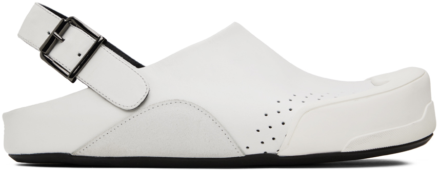 Shop Marni White Fussbett Sabot Sandals In 00w01 Lily White