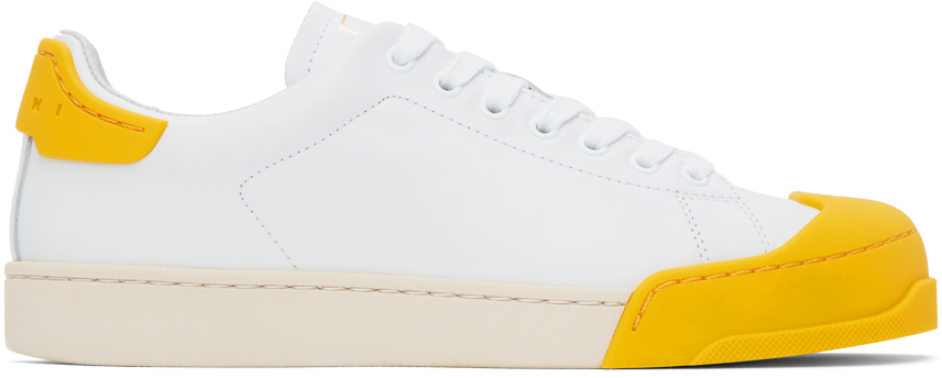 Shop Marni White & Yellow Dada Bumper Sneakers In Zo433 Lily White/yel