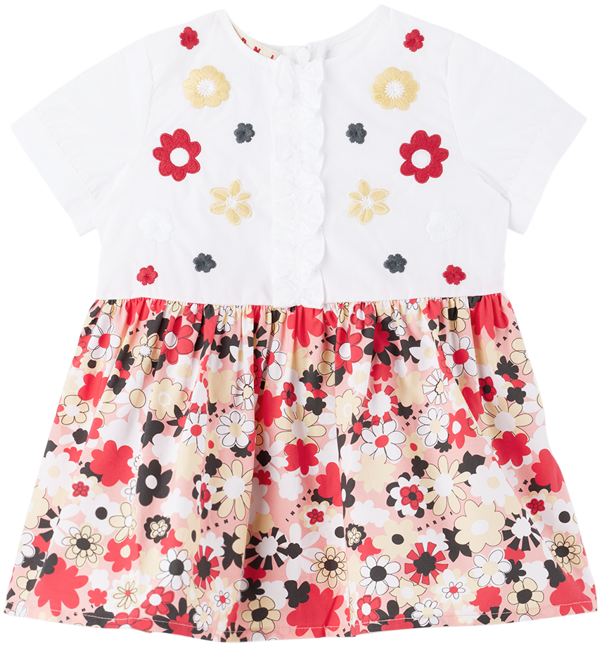 MARNI BABY WHITE & PINK FLORAL DRESS
