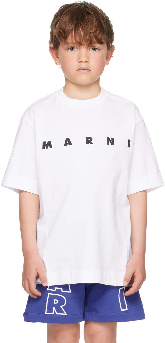 Marni Kids White Printed T-shirt
