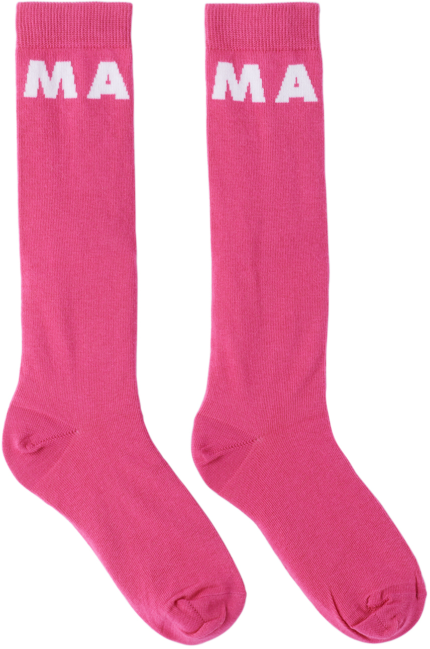 Marni Kids Pink Intarsia Socks