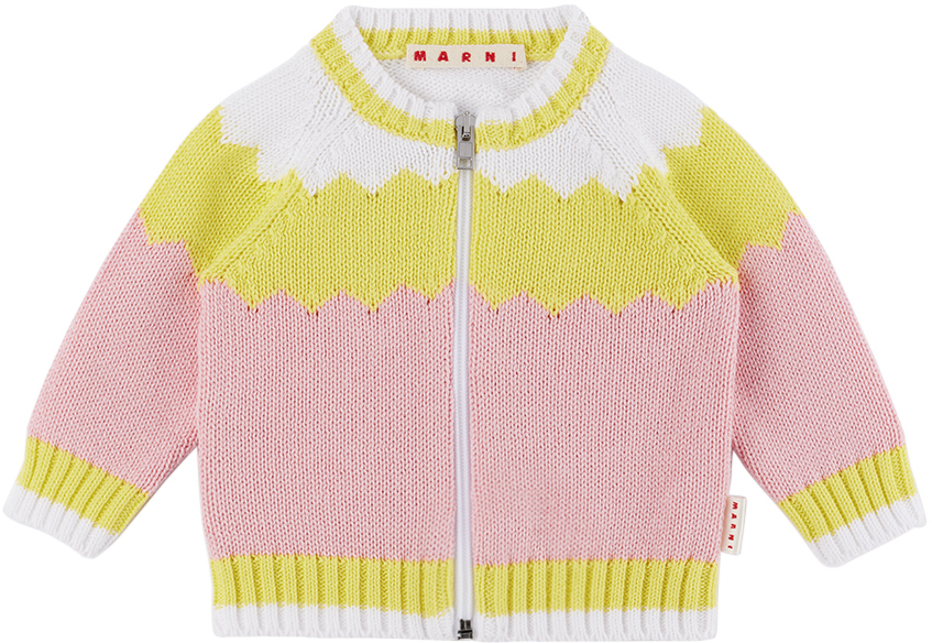 Baby Pink & Yellow Color Block Sweater