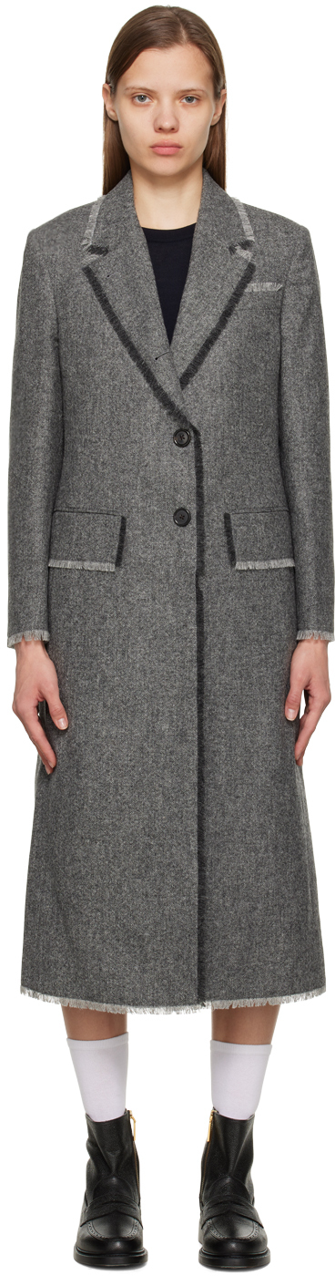 Thom Browne Gray Frayed Coat
