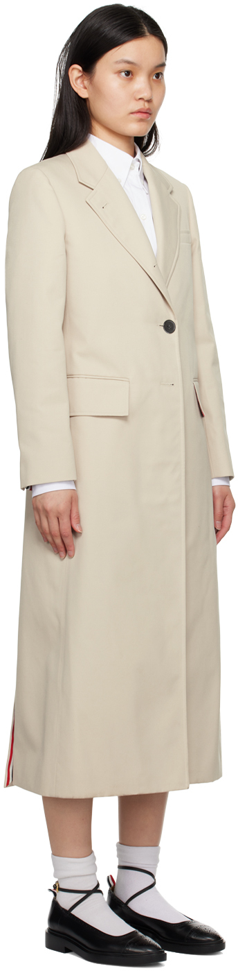 Thom Browne Khaki Notched Lapel Coat In 250 Khaki