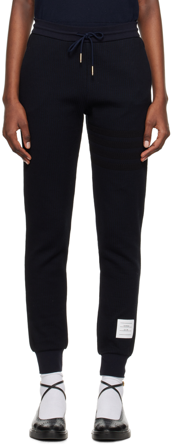 Shop Thom Browne Navy Two-pocket Lounge Pants In 415 Navy