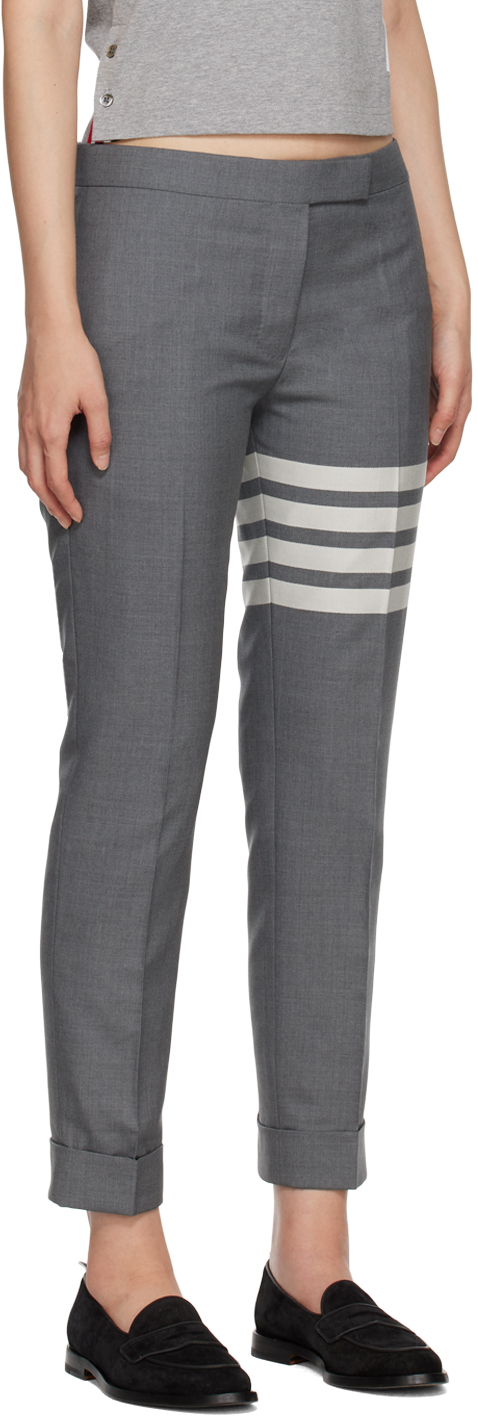 Thom Browne Gray 4-bar Trousers In 035 Med Grey