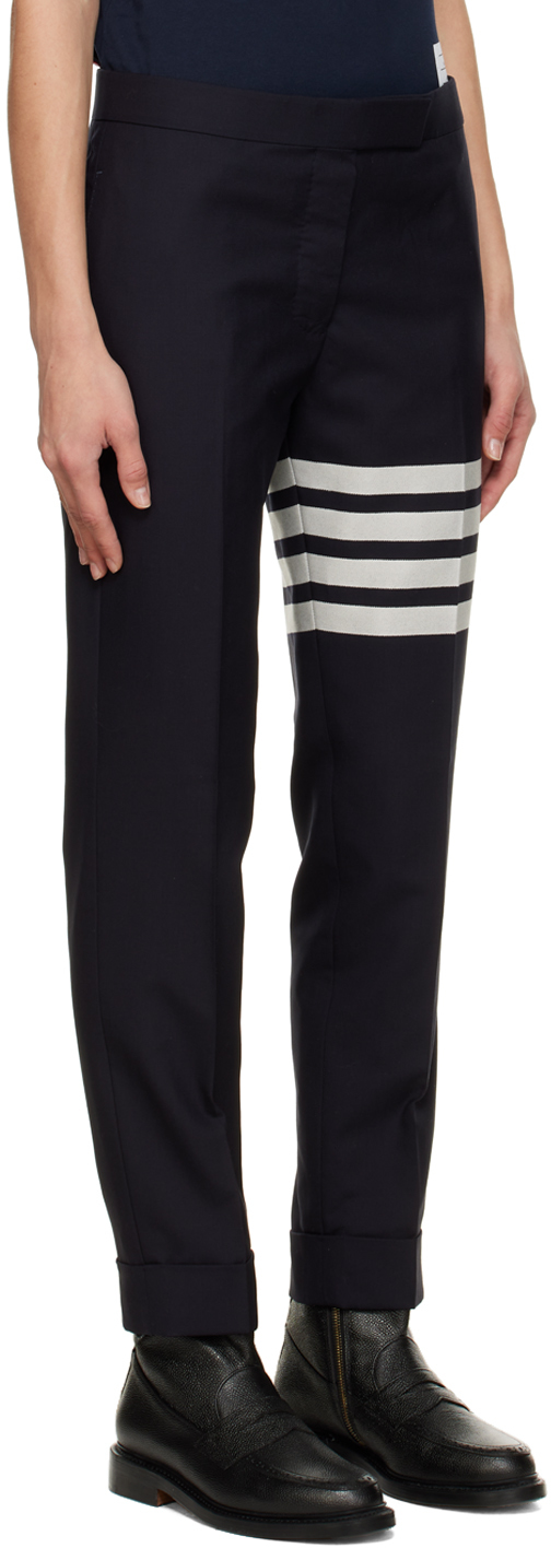 Thom Browne Navy 4-bar Trousers In 415 Navy