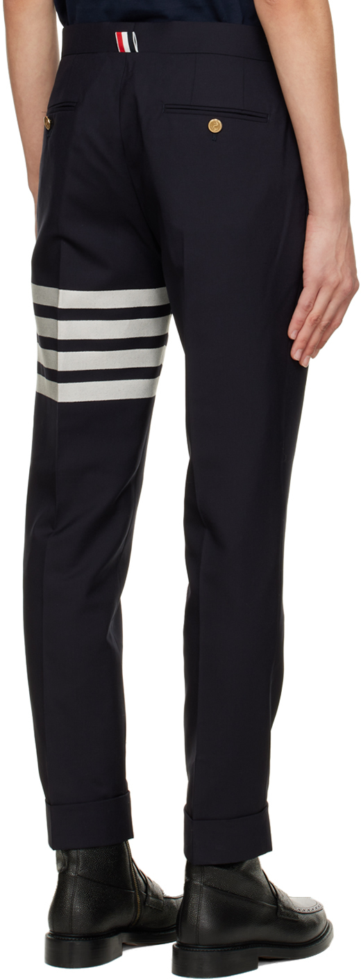 Thom Browne Navy 4-bar Trousers In 415 Navy