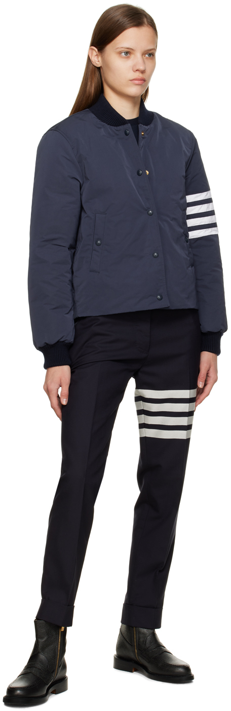 Thom Browne Navy 4-bar Trousers In 415 Navy