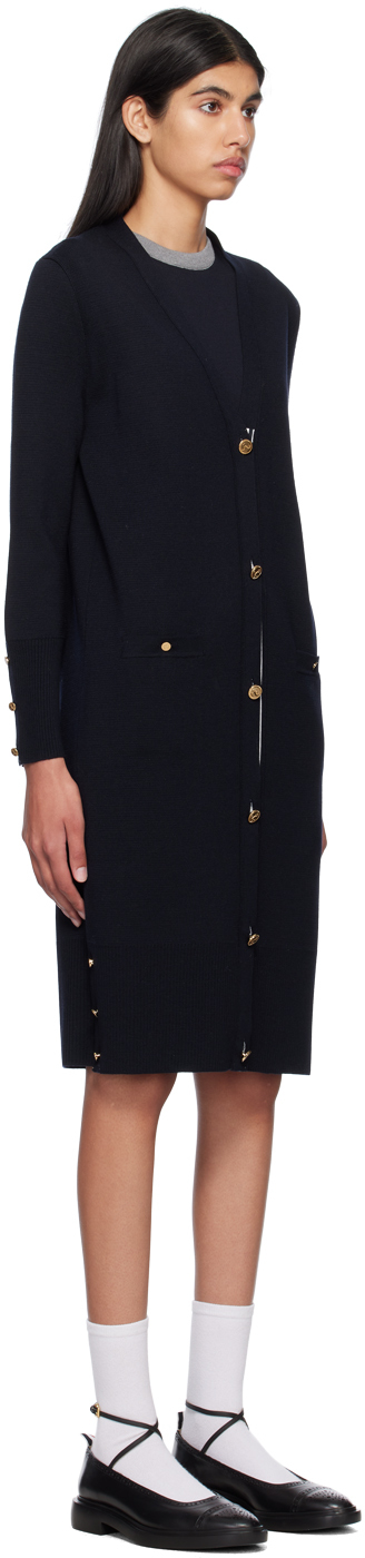 Thom Browne Navy 4-bar Cardigan In 415 Navy