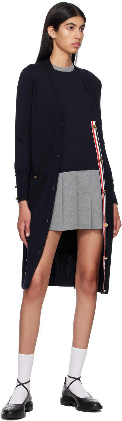 Thom Browne Navy 4-bar Cardigan In 415 Navy