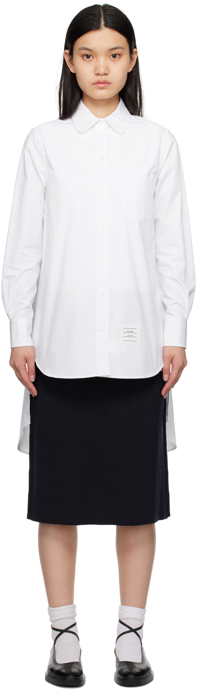 Thom Browne White Twisted Shirt In 100 White