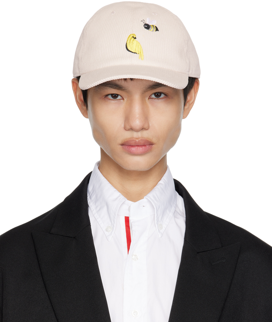 THOM BROWNE PINK EMBROIDERED CAP