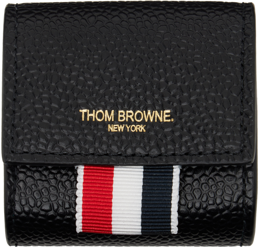 THOM BROWNE BLACK SMALL COIN CASE WALLET