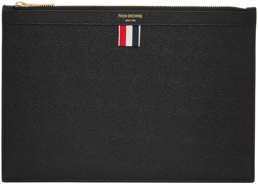 Thom Browne Black Small Tablet Pouch