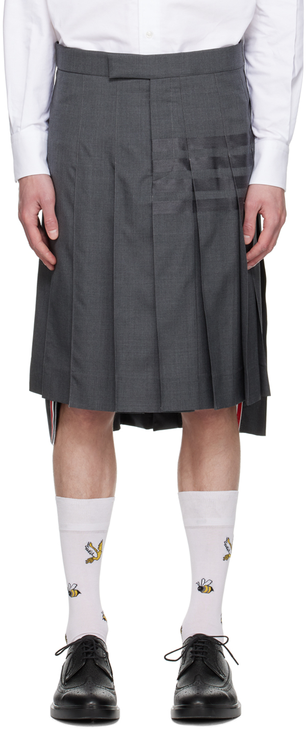 Jupe Plissée Thom Browne Rose à Rayures, Style Preppy - Taille 38, Neuve Avec étiquettes, Fabriquée En Italie