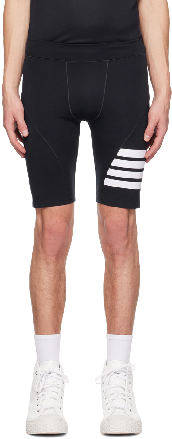 Shop Thom Browne Navy 4-bar Compression Shorts In 461 Navy