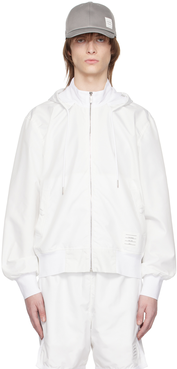 Thom Browne White Hooded Jacket