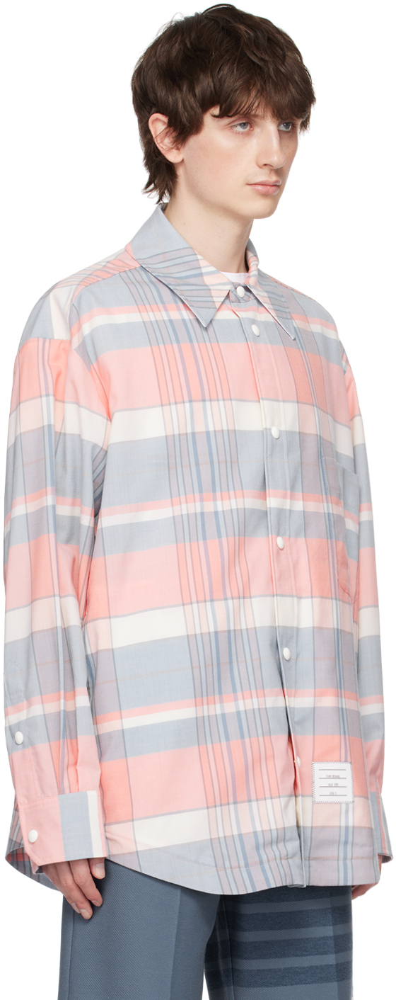 Shop Thom Browne Pink & Blue Oversized Shirt In 680 Lt Pink