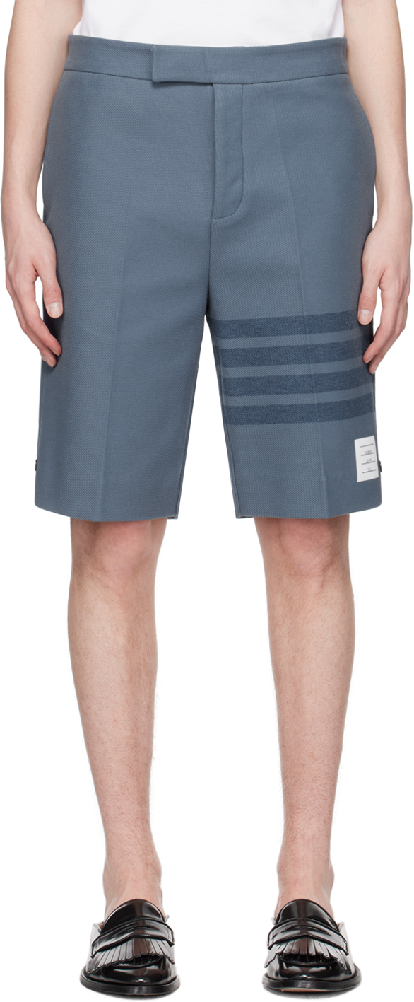 Shop Thom Browne Blue 4-bar Shorts In 422 Blue