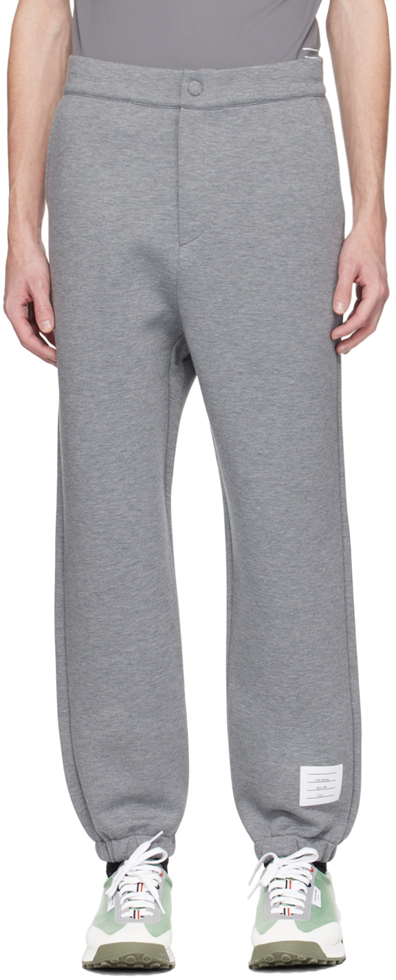 Thom Browne Gray Tech Lounge Pants In 035 Med Grey