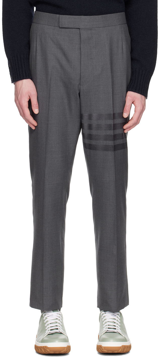 Thom Browne: Gray 4-Bar Compression Shorts