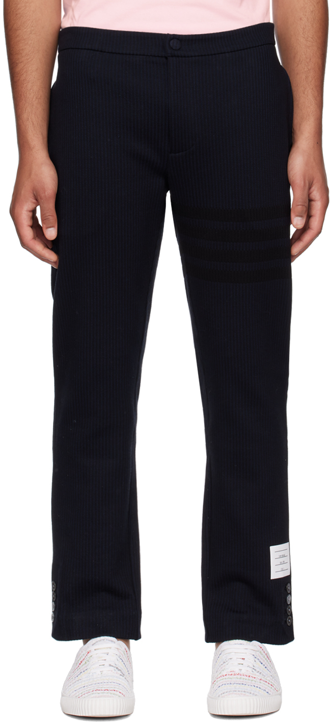 Thom Browne Navy 4-button Trousers In 415 Navy