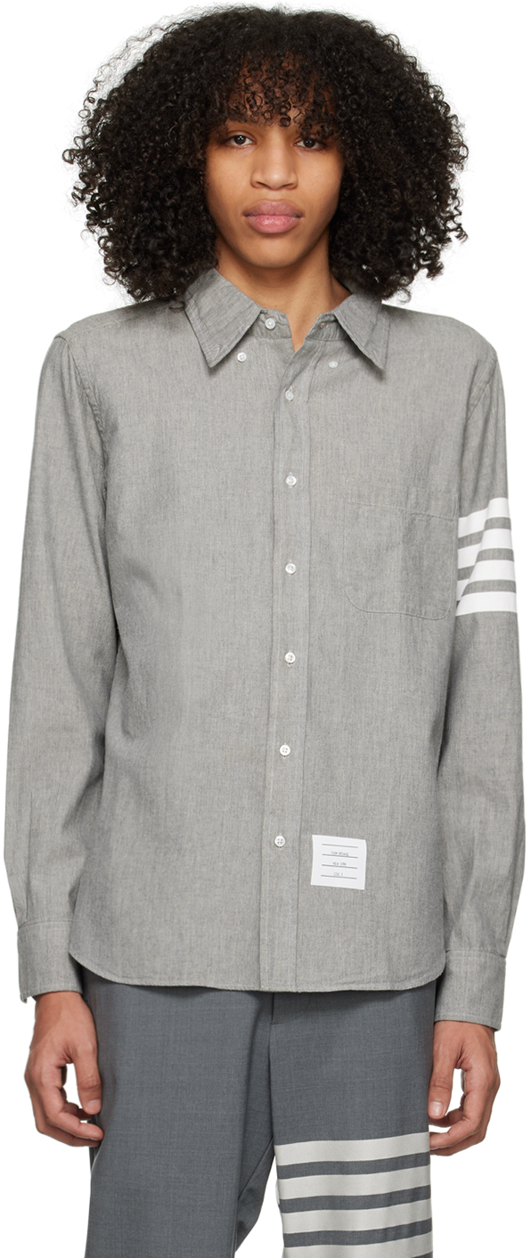 Thom Browne Gray 4-bar Shirt In Grey