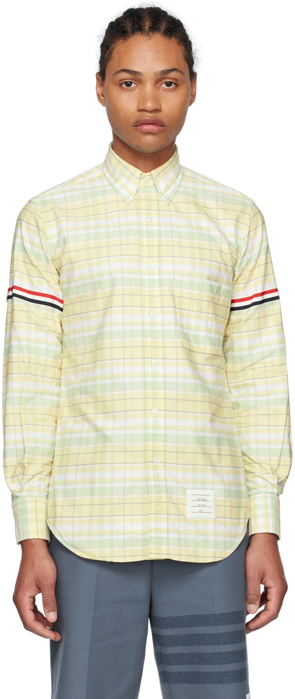 Yellow & Green Armband Shirt by Thom Browne on Sale