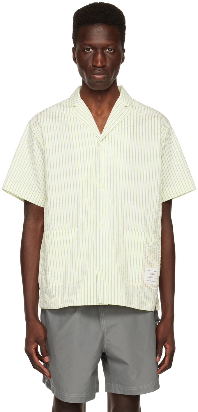 Thom Browne Green & Yellow Striped Shirt