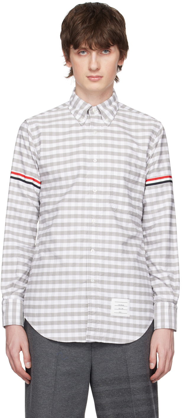 Thom Browne Gray Armband Classic Shirt In 035 Med Grey