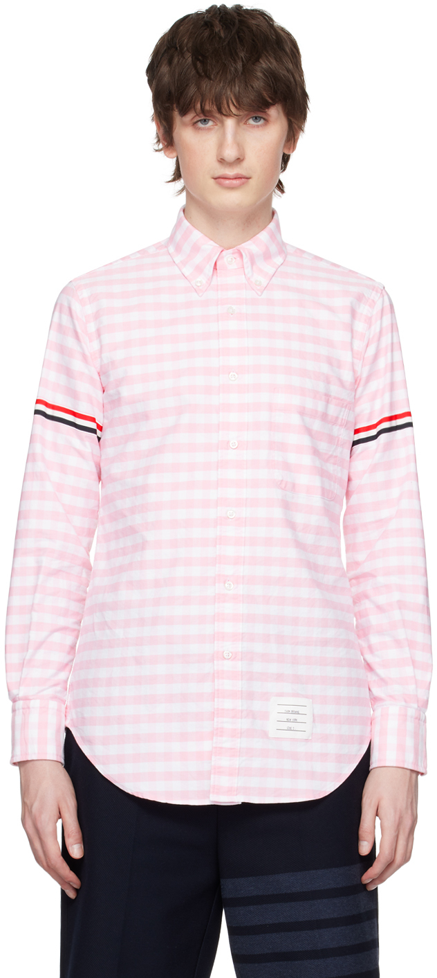 Shop Thom Browne Pink Armband Classic Shirt In 680 Lt Pink