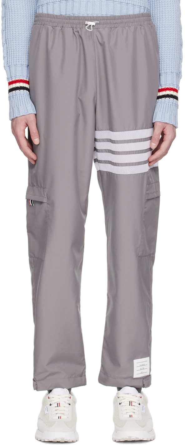 Thom Browne Gray 4-bar Trousers In 035 Med Grey