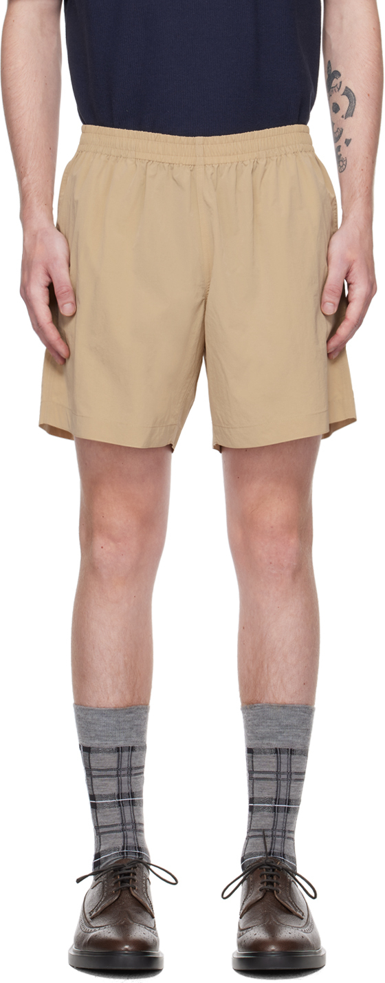 Khaki Elasticized Waistband Shorts
