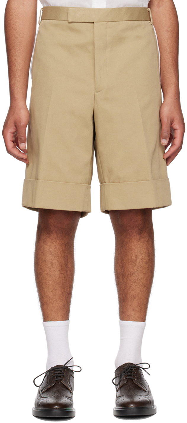 Thom Browne Beige Super Low-rise Shorts In 250 Khaki